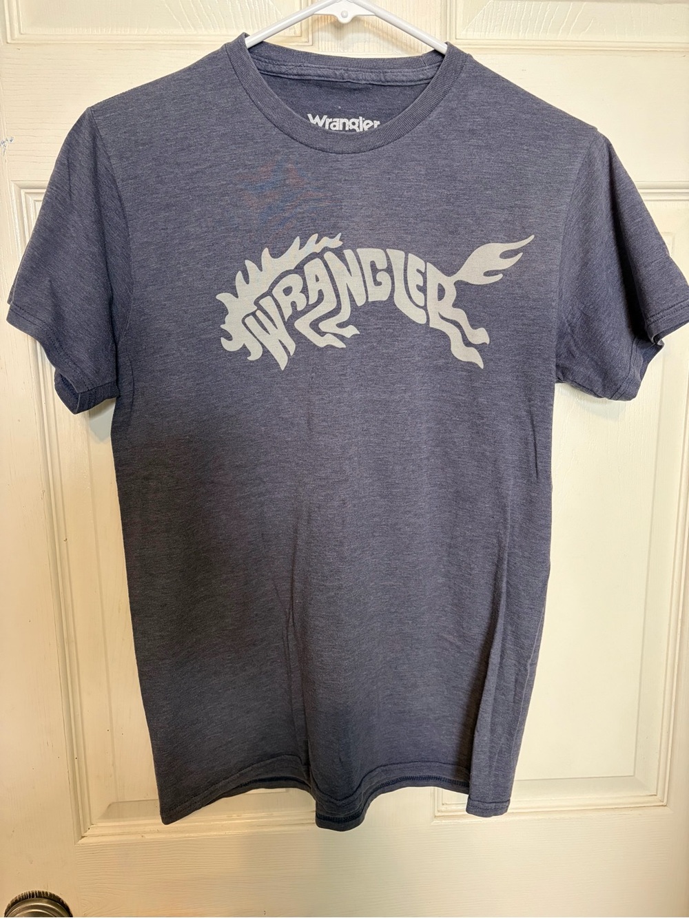 Wrangler Blue Graphic Short-Sleeve Tee with Cream Logo - Picture 5 of 6